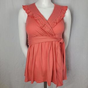 Old Navy Ruffled Collar‎ Side Tie Sleeveless Blouse